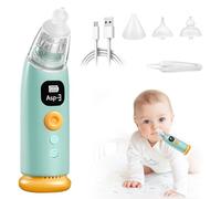 Aspiratore Nasale Elettrico, Succhia Moccio Automatico per Bambini, Pulisci-Naso, 3 Livelli Di Aspirazione, anti-riflusso, con luce LED e Musica Funzione, Ricaricabile, con 3 Punte in Silicone