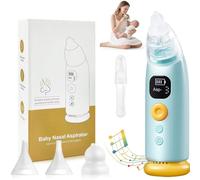 Aspiratore Nasale Neonato, 65 kPa di Elevata Potenza di Aspirazione Aspiratore Nasale Neonato Elettrico con 3 Livelli di Aspirazione, Funzione Musica e Luci, per Neonati, Bambini