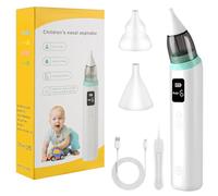 Aspiratore Nasale Neonato, Aspiratore Nasale Elettrico Detergente per Naso,con 6 Aspirazione Livelli e 2 Silicone Punte, Anti-riflusso Nasal Aspirator,Ricaricabile USB Portatile con Musica