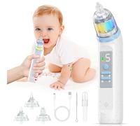 Aspiratore Nasale Neonato Elettrico Bambini: Ricaricabile Pulisci naso con 5 Livelli di Aspirazione e 3 Punte in Silicone - Automatico Succhia Moccio con Funzione Musica e Luci per Piccoli e Neonati