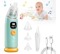 Aspiratore Nasale Neonato, HyAdierTech Ricaricabile Pulisci Naso con 3 Livelli di Aspirazione e 3 Punte in Silicone, Automatico Aspiratore Nasale con Musica Funzione Lenitiva e Luce Rilassante