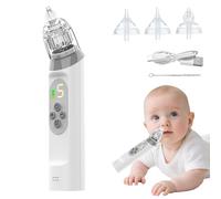 Aspiratore nasale per bambini, con 3 punte in silicone e 5 livelli di aspirazione regolabili, detergente per naso anti-riflusso con musica e leggero lenitivo, ricaricabile per neonati e bambini