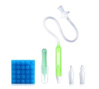 Aspiratore nasale per bambini, sollievo dalla congestione nasale, con 25 filtri igienici, 2 punte in silicone con pinzette per la pulizia del naso, verde
