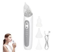 Aspiratore nasale per bambini, ventosa elettrica per naso con 3 punte in silicone, aspirazione regolabile, detergente per naso anti-riflusso con musica e luce, rimozione sicura del muco nasale per i