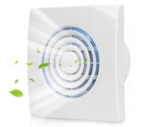 Aspiratore per bagno da 4 pollici e 100 mm con timer, aspiratore silenzioso da 10 W con valvola antiriflusso, aspiratore a parete/finestra a risparmio energetico per ventilazione di deumidificazione o
