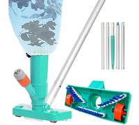 Aspiratore per piscina, aspirapolvere per piscina, con asta telescopica e spazzola e sacco per foglie, aspirapolvere per la pulizia del pavimento della piscina