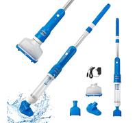Aspiratore per Piscina con Batteria, 3 en 1 Aspiratore Portatile per Piscina con Manico Telescopico, Aspiratore a Mano per Piscina Senza Fili per Piccole Piscine, Spa, Vasche Idromassaggio