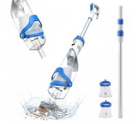 Aspiratore per piscina per piscine fuori terra e interrate, Consciot senza fili portatile ricaricabile per piscine, aspirazione 1110 GPH, durata 75 minuti, asta telescopica fino a 222,2 cm, testa