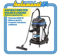 Aspiratore per Solidi/Liquidi Ribimex Aspirix Serie Pro Bidone Aspiratutto 80 L