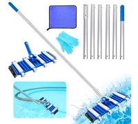 Aspiratore Piscina,Aspirapolvere per Piscina,Kit Pulizia Piscina,2.1 M di Asta in Lega Rinforzata,Aggiunta di Spazzole Laterali per una Pulizia Senza Punti Ciechi,Per Piscina per Laghetto, Fontana