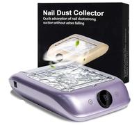Aspiratore Polveri Unghie, Aspirapolvere for unghie ricaricabile e potente, senza fili, con display LED, velocità regolabile, strumenti for manicure(Purple)