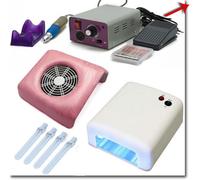 ASPIRATORE PROFESSIONALE FRESA RICOSTRUZIONE UNGHIE FORNETTO UV LAMPADS 36W
