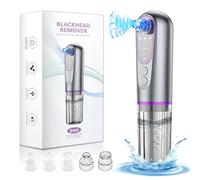 Aspiratore Punti Neri Professionale, Euakee Aspira Rimozione di Elettrico Comedone, Vacuum Pulitore dei Pori con Modalità di Riscaldamento con 4 Testine e 4 Modalità di Aspirazione