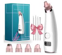 Aspiratore Punti Neri Rimozione di Comedone Pulitore dei Pori Professionale Estrattore Vacuum Punti Neri Ricaricabile, 5 Testine per Rimozione di Comedoni, Brufoli e Grasso, Rosa