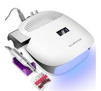 Aspiratore Unghie, Trapano for manicure pratico, lampada UV LED, aspirapolvere, macchina 3 in 1 con lampada a infrarossi, filtro riutilizzabile, smerigliatrice da 35000 giri/min.