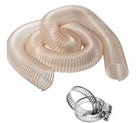 Aspirazione fumi e polvere flessibile, for trasporto industriale, spessore parete 1,5 mm con fascette stringitubo(10m/32.8 ft,50mm/2in)