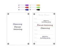 Aspirazione magnetica acrilica, cancellabile a secco trasparente formato 4, calendario note cancellate in, planner frigorifero con 6 pennarelli, lavagna Tridimensionale, calendario