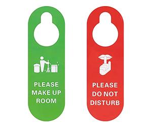 Aspire 2 Cartello per Porta con Scritta, Si Prega di Aggiustare la Stanza e Si Prega di Non Disturbare, Rosso e Verde