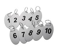 Aspire 20 PCS anelli Portachiavi ovali con numeri incisi neri da 1 a 20 per ufficio o hotel