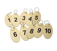 Aspire 20 PCS anelli Portachiavi ovali con numeri incisi neri da 1 a 20 per ufficio o hotel