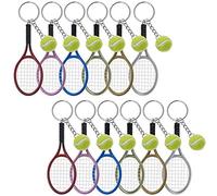 Aspire 24 Pezzi Portachiavi Tennis, Portachiavi Racchetta da Tennis in plastica, Bomboniere Scuola Carnevale Premi