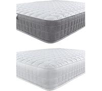 Aspire Beds Materasso a 3 strati con tripla imbottitura in Aloe Vera Wellness Sleep Surface Hybrid Bonnell a molle e memory fibra di lana, bordo bianco, corto, 25,4 cm