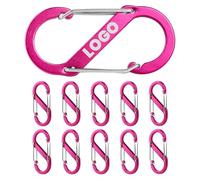 Aspire Confezione da 10 Ganci a Molla in Alluminio a Forma di S Personalizzati, Moschettoni a Doppio cancello inciso per Portachiavi da Campeggio