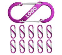 Aspire Confezione da 10 Ganci a Molla in Alluminio a Forma di S Personalizzati, Moschettoni a Doppio cancello inciso per Portachiavi da Campeggio
