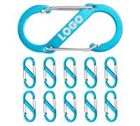 Aspire Confezione da 10 Ganci a Molla in Alluminio a Forma di S Personalizzati, Moschettoni a Doppio cancello inciso per Portachiavi da Campeggio