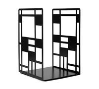 Aspire Fermalibri in metallo, 1 paio per mensole, colore nero, decorativo, geometrico, per ufficio, casa, libri pesanti