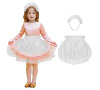 Aspire Grembiule cameriera Grembiule da Cucina, Grembiule in vita per donna, Mezzo Grembiule pizzo bianco di Halloween con due Tasche Grembiule bar