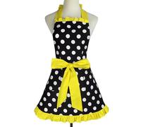 Aspire Grembiule da Cucina a Pois retrò per Donna, Grembiule da Cucina per Halloween, Grembiule da Lavoro per Cameriera da Bar