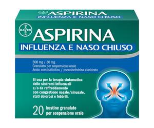 Aspirina Influenza E Naso Chiuso Antidolorifico 20 Bustine