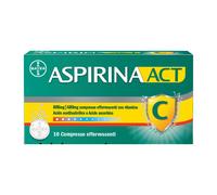 AspirinaACT Raffreddore Influenza 800mg + 480mg Acido acetilsalicilico con Vitamina C, 10 Compresse Effervescenti