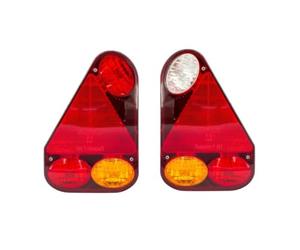 ASPÖCK Set 2x Fanali Posteriori Earpoint III 12V Lampada 6 Funzioni Stop Freccia Retromarcia Retronebbia Triangolo Riflettente Spina 5 PIN IP54 ADR Fari per Rimorchio Carrello