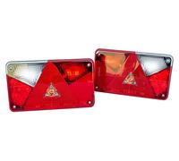 Aspöck Set Fanali Posteriori LED Multipoint V Sinistro + Destro 7 Funzioni per Rimorchio Carrello Bisarca 12V Kit Luci Completo Gruppo Ottico Posteriore Originale