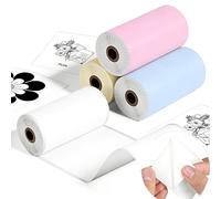 ASprink Carta termica colorata per stampante T02 M02X M02L M02 M02PRO M02S Mini stampante, compatibile con stampante termica portatile P2 P2S M04S, 57 mm x 3,5 m, carta adesiva gialla/rosa/blu, 5 anni