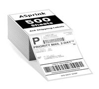 ASprink Etichette per codici a barre Thermal Shipping - 4x6 Etichette Autoadesive per Stampanti Termiche, Etichette Termiche Impermeabili per la Spedizione, 500 etichette a ventilatore