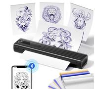 ASprink Stampante Stencil Tattoo, TP83 Stampante Tatuaggi Bluetooth per Artisti e Principiante di Tatuaggi, Stampante Termica tatuaggi con 10 Fogli di Carta, Compatibile con Smartphone, Tablet e PC