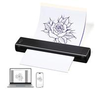 ASprink Stencil Tattoo A4, M08F Stampante Termica Tattoo con 10 Fogli di Carta per Trasferimento Tatuaggi A4, Stampante Tatuaggi Bluetooth Compatibile con Smartphone e PC