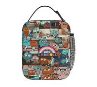 AsqLdQM Borsa portapranzo a forma di cartone animato The Amazing World of Gumball, portatile, isolata, per tutti i giorni, riutilizzabile