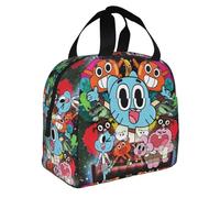 AsqLdQM Borsa termica per il pranzo, motivo: The Amazing World of Gumball, riutilizzabile, per picnic, spiaggia, pesca, lavoro, picnic