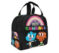 AsqLdQM Borsa termica per il pranzo, motivo: The Amazing World of Gumball, riutilizzabile, per picnic, spiaggia, pesca, lavoro, picnic