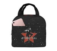 AsqLdQM Jethro Musics Tull - Borsa per il pranzo portatile in alluminio ispessito con isolamento termico, per uomini e adulti, colore nero