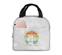 AsqLdQM Jethro Musics Tull - Borsa per il pranzo portatile in alluminio ispessito con isolamento termico, per uomini e adulti, colore nero