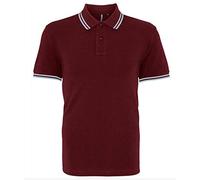 Asquith & Fox Asquith And Fox Men's Classic Fit Tipped Polo, Multicolore (Burgundy/Sky 000), X-Large Uomo