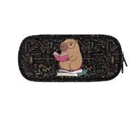 ASQVTIFE Astuccio per la scuola, per ragazze e ragazzi, grande capacità, con scomparti, organizer da scrivania, Capibara, L8.8x W1.7x H4.1inches, Axolotl Notte stellata