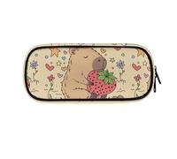 ASQVTIFE Astuccio per la scuola, per ragazze e ragazzi, grande capacità, con scomparti, organizer da scrivania, Capibara Fragola, L8.8x W1.7x H4.1inches, Axolotl Notte stellata