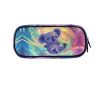 ASQVTIFE Astuccio per la scuola, per ragazze e ragazzi, grande capacità, con scomparti, organizer da scrivania, Koala arcobaleno, L8.8x W1.7x H4.1inches, Axolotl Notte stellata