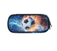 ASQVTIFE Astuccio per la scuola, per ragazze e ragazzi, grande capacità, con scomparti, organizer da scrivania, Calcio Fire Ice, L8.8x W1.7x H4.1inches, Axolotl Notte stellata